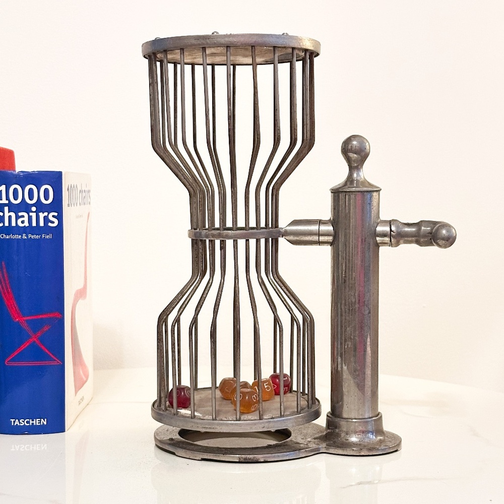 Vintage German Hourglass Dice Tumbler, c. Early 20th Century